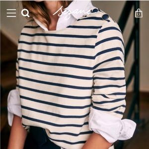 Sezane, Colette Mariniere, Navy Striped, Size M (Excellent Condition)